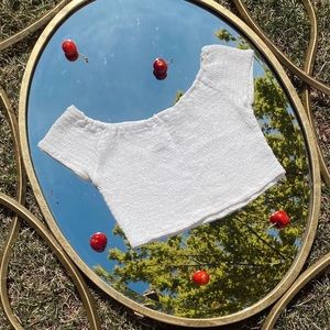 White off the shoulder crop top